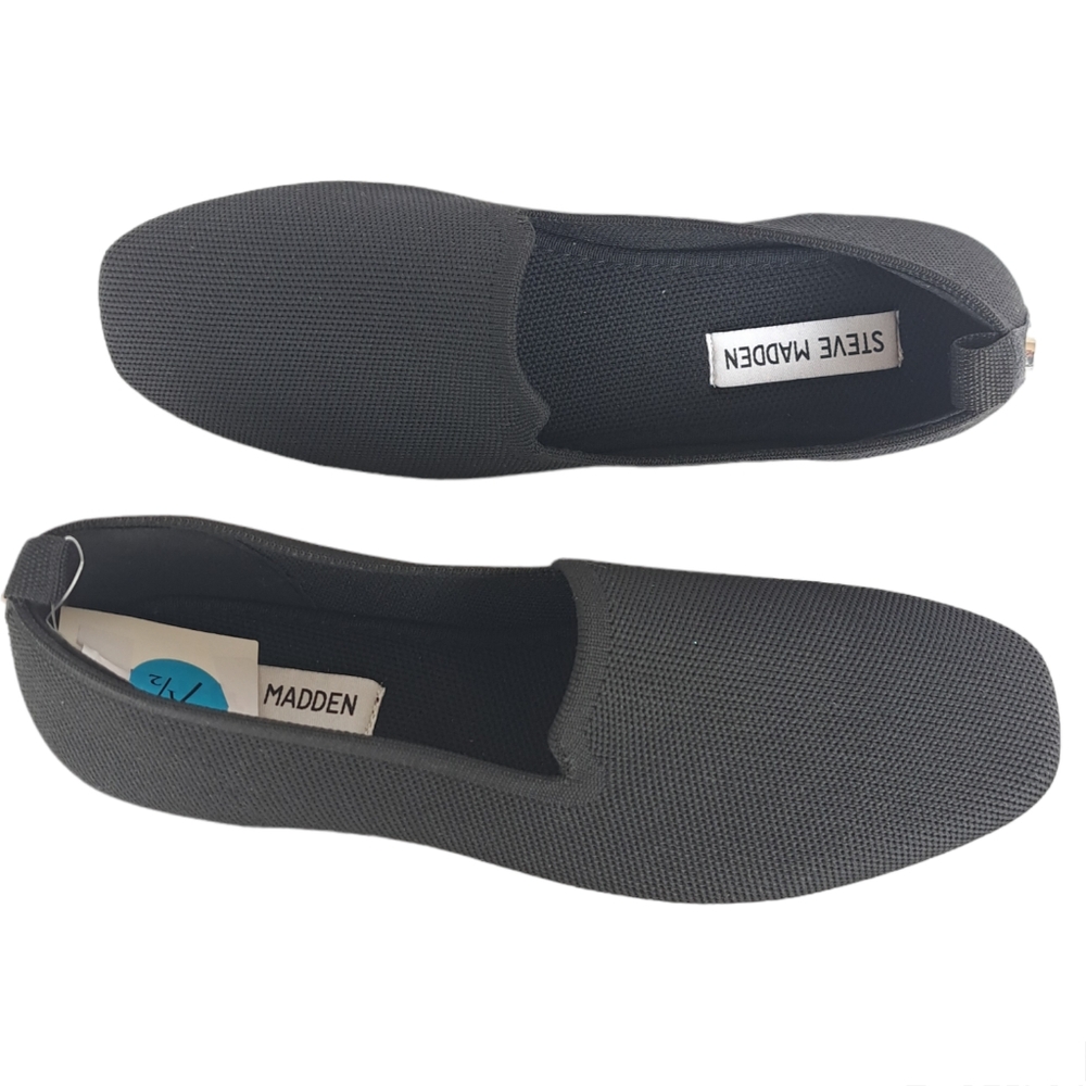 STEVE MADDEN Raine Knit Black Fabric Loafers Flats Size 7.5 - Picture 13 of 16